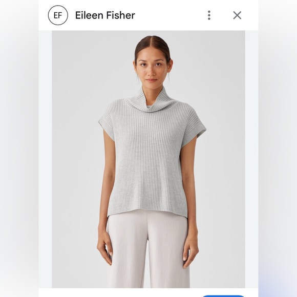 Eileen Fisher Sweaters - EILEEN FISHER MERINO WOOL TURTLENECK SWEATER VEST SLEEVELESS WOMENS GRAY SZ MED